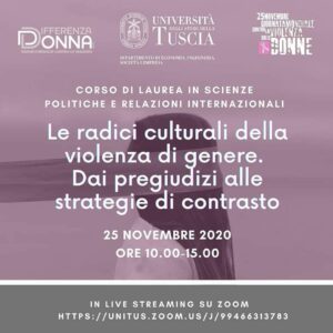 Le radici culturali della violenza di genere. Dai pregiudizi alle strategie di contrasto" Unitus Viterbo 