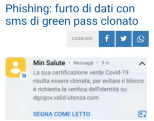 Falso messaggio di phishing Polizia postale