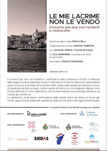 LE MIE LACRIME NON LE VENDO – DIALOGO TRA LA DONNA DELL’ISOLA E L’UOMO DELLA BARCA