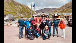 Giuliano Maltempi presso Colle San Bernardo accolto dai colleghi della Polizia di Stato e dell'Anps