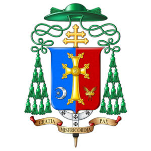 Stemma vescovo Giuseppe Baturi Cagliari Gigi Riva 