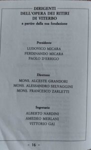 Opera dei ritiri di perseveranza Monsignor Francesco zarletti Viterbo Laura Ciulli infinite realtà.it