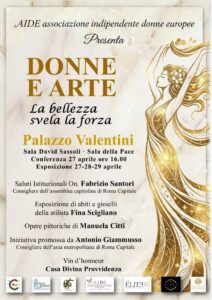 “Donne & Arte”, evento culturale ideato da Anna Silvia Angelini. L’iniziativa, focalizzata sull’autodeterminazione e la consapevolezza femminile, è promossa dal Consigliere metropolitano Antonio Giammusso con il supporto dell'On. Fabrizio Santori. Laura Ciulli infinite realtà. It